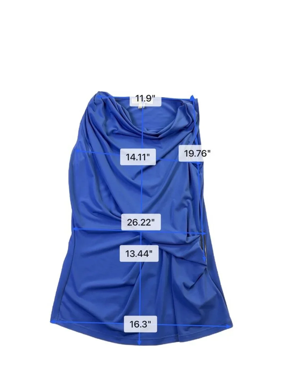 Michael Kors Womens Blue Cowl Neck Sleeveless Drape Tunic Top Size S